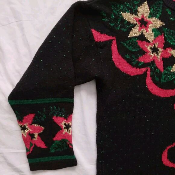 Vntg Dana Scott Sweater Metallic Holiday Christmas Grannycore USA Womens Medium - Picture 6 of 9